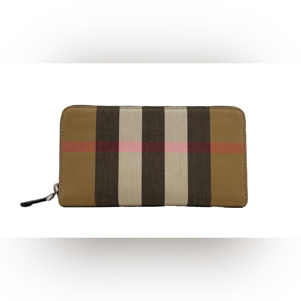 NEW $630 Burberry Taupe and Brown Checkered Wallet nova check ZIPPY FULL… - Picture 3 of 5